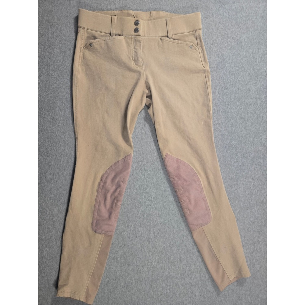 Ariat Heritage Equestrian Riding Breeches Tan Knee Patch Pants Womens 26L